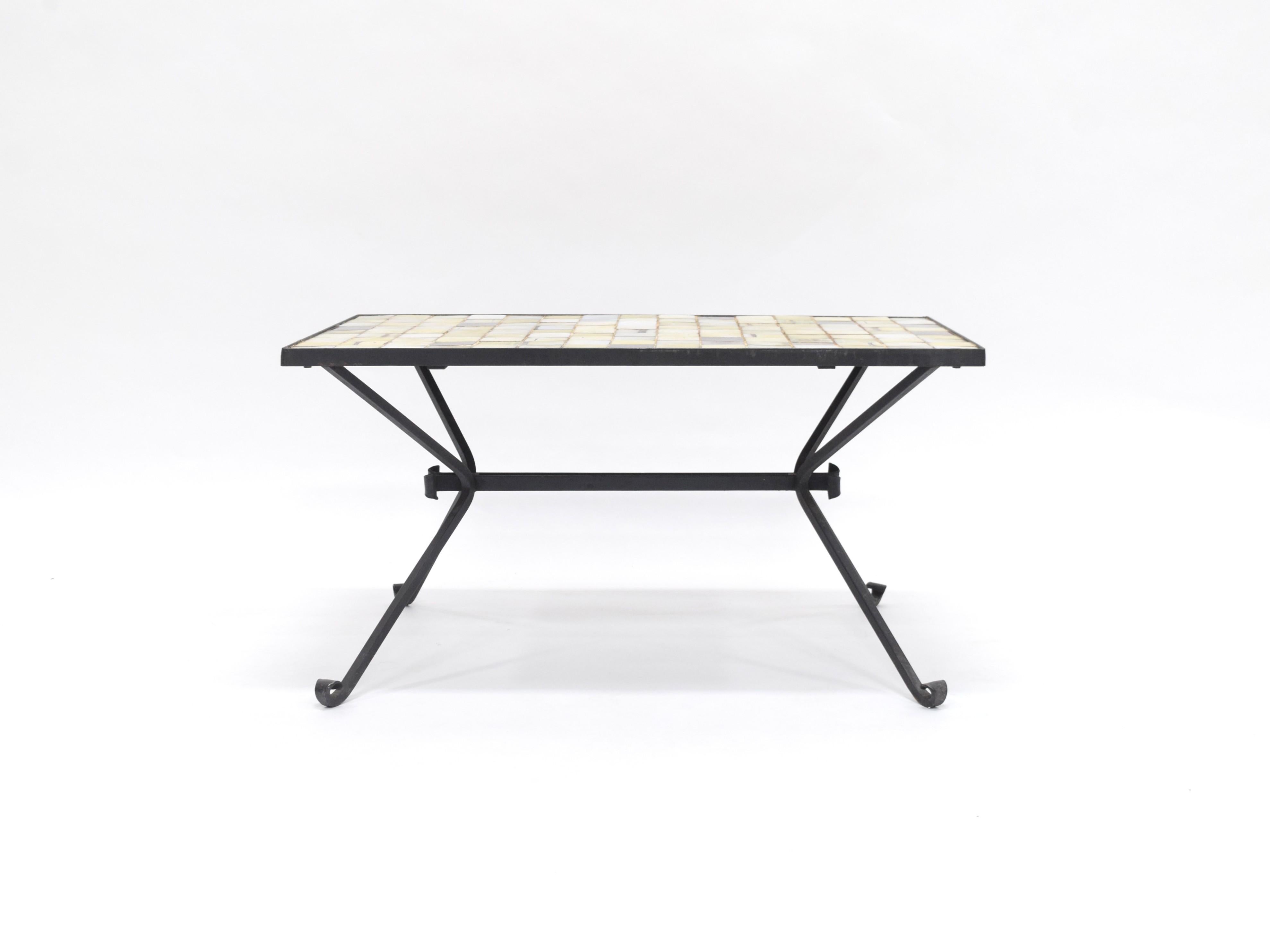 Mesa baja de cerámica Mado Jolain y Rene Legrand Moderno de mediados de siglo en venta