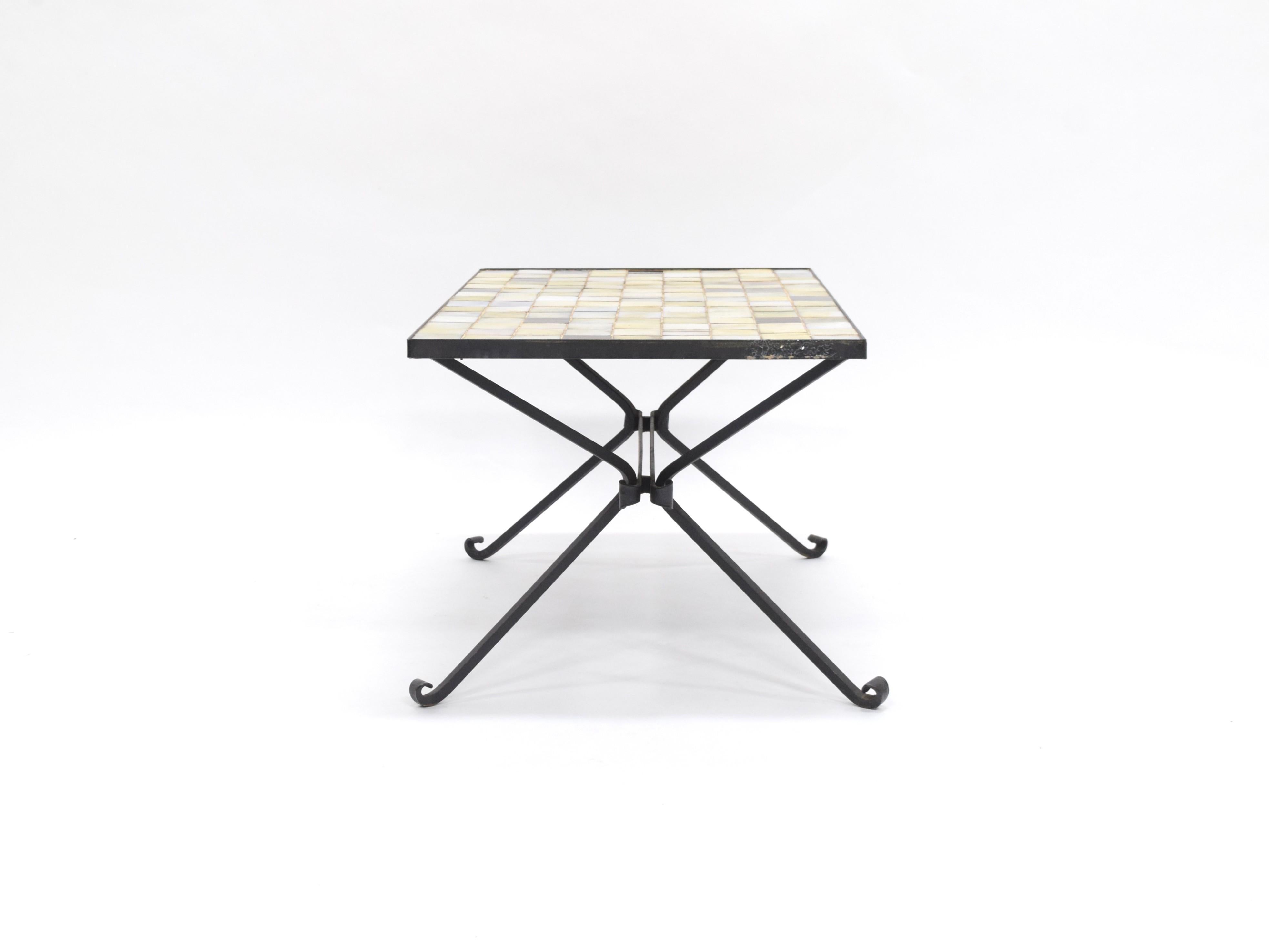 Mesa baja de cerámica Mado Jolain y Rene Legrand Francés en venta