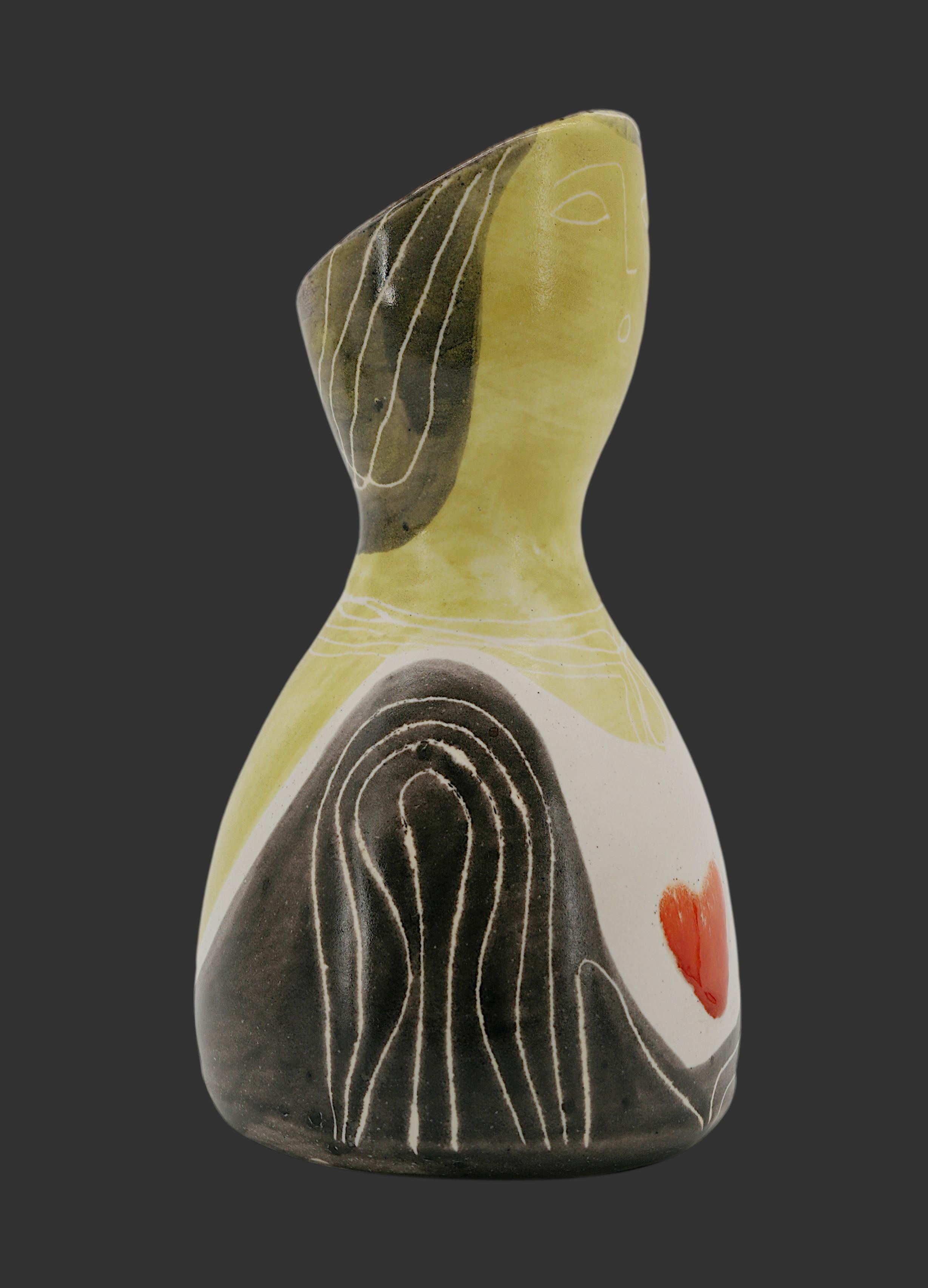 Mado JOLAIN Anthropomorphic Stoneware Vase, 1950s For Sale 4