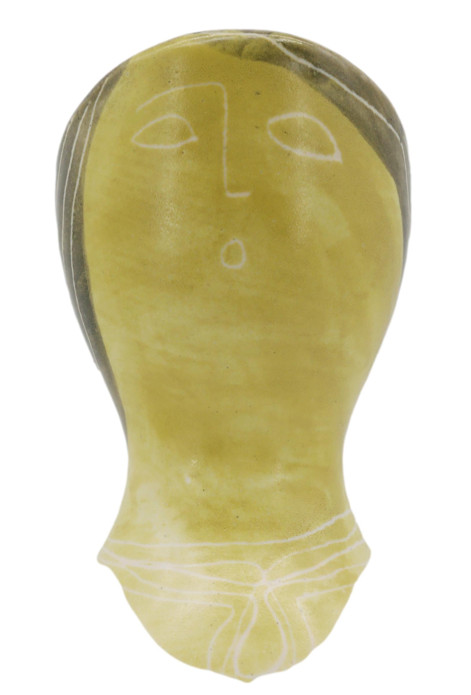 Mado JOLAIN, Vase aus anthropomorphem Steingut, 1950er-Jahre im Zustand „Hervorragend“ im Angebot in Saint-Amans-des-Cots, FR