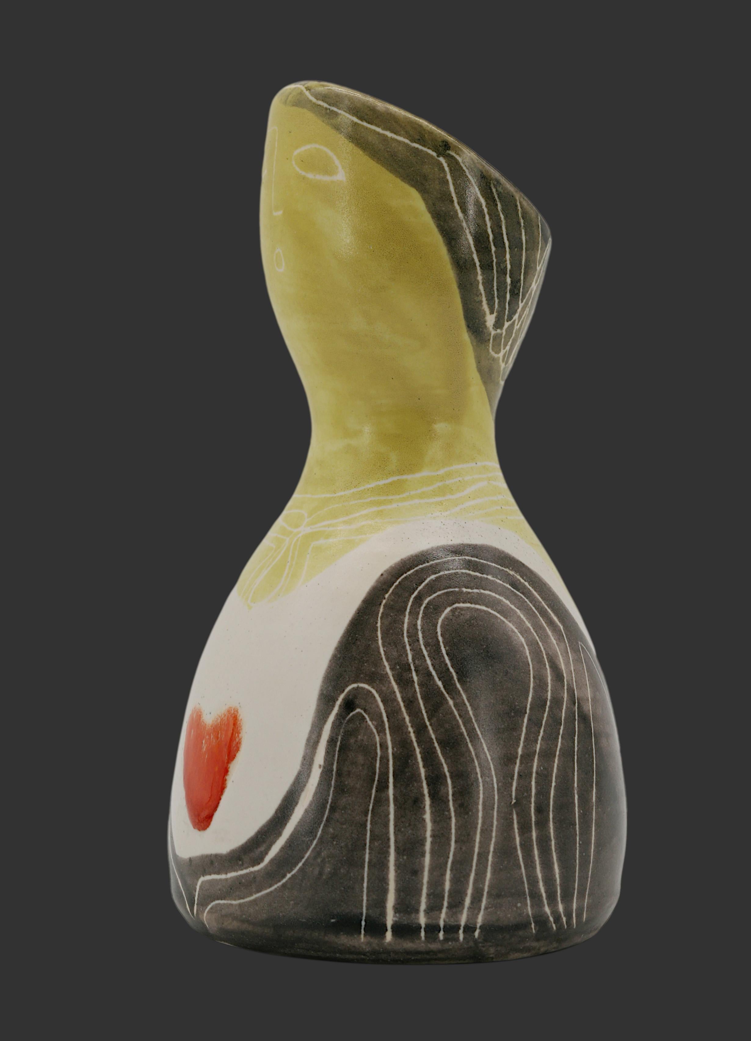 Mado JOLAIN, Vase aus anthropomorphem Steingut, 1950er-Jahre (Keramik) im Angebot