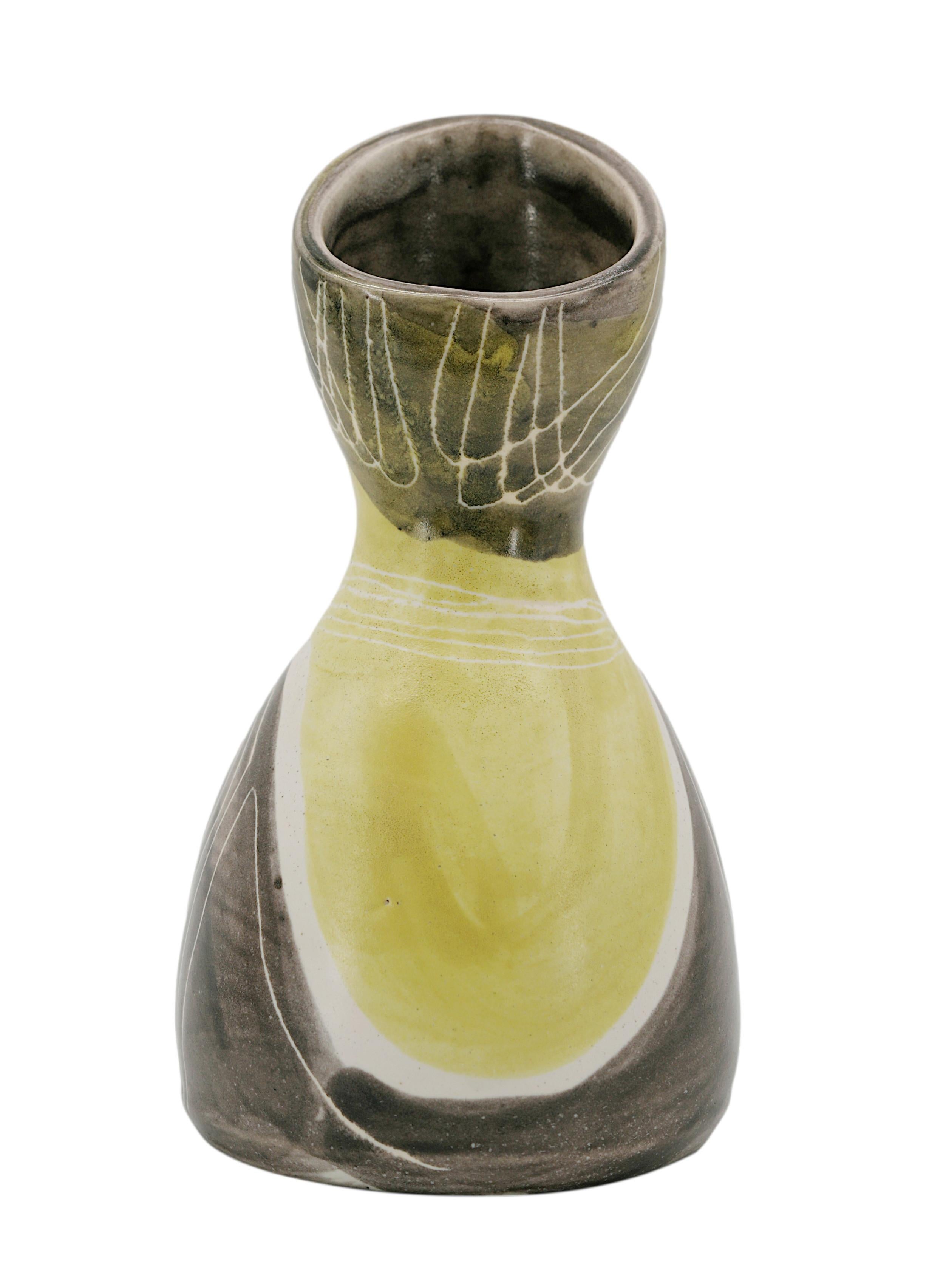 Mado JOLAIN, Vase aus anthropomorphem Steingut, 1950er-Jahre im Angebot 1