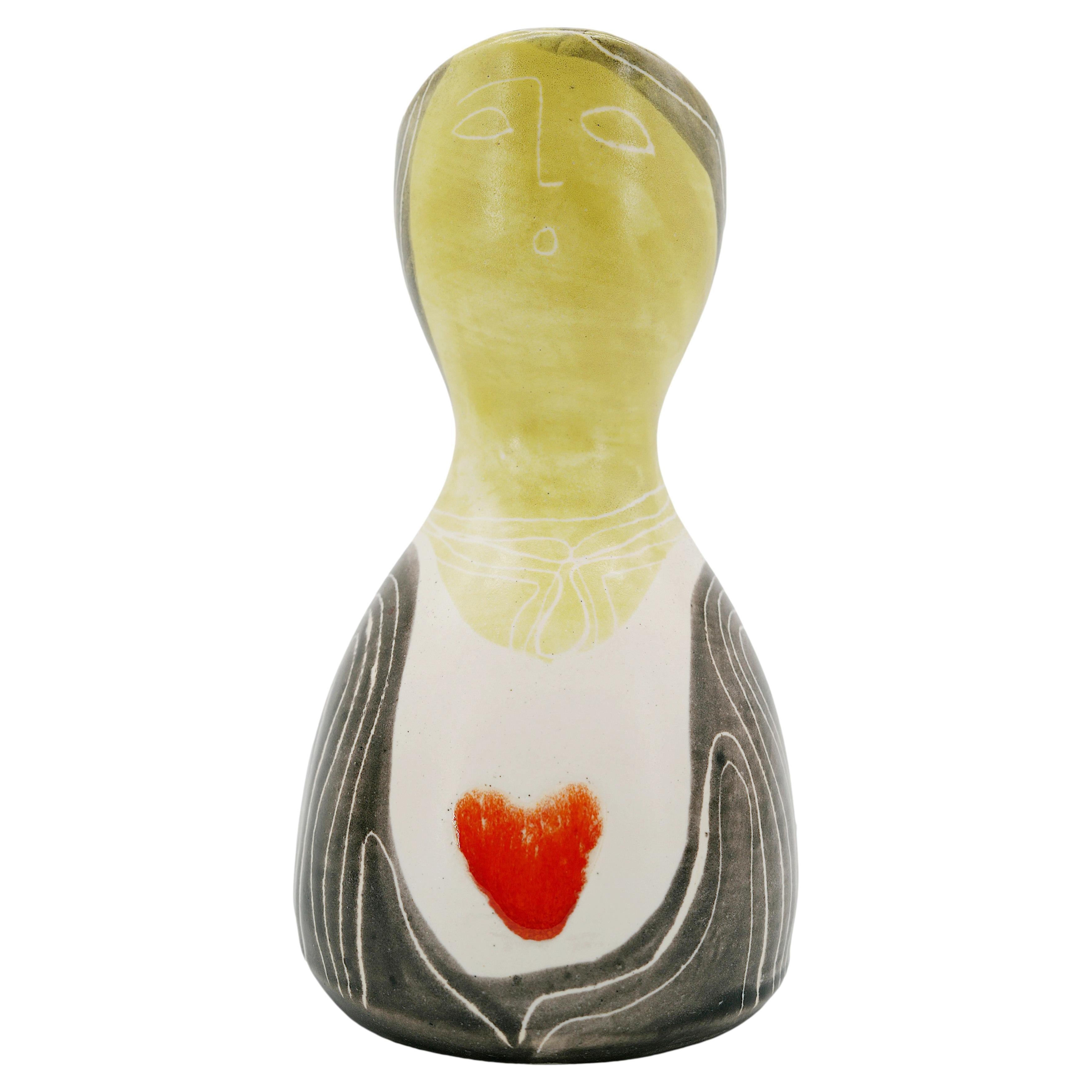 Mado JOLAIN, Vase aus anthropomorphem Steingut, 1950er-Jahre im Angebot