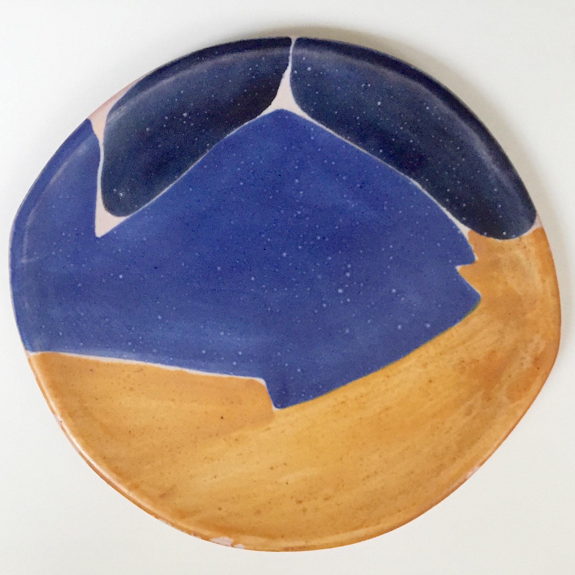 Mado Jolain, Decorative Ceramic Dish on Metal Base For Sale 3