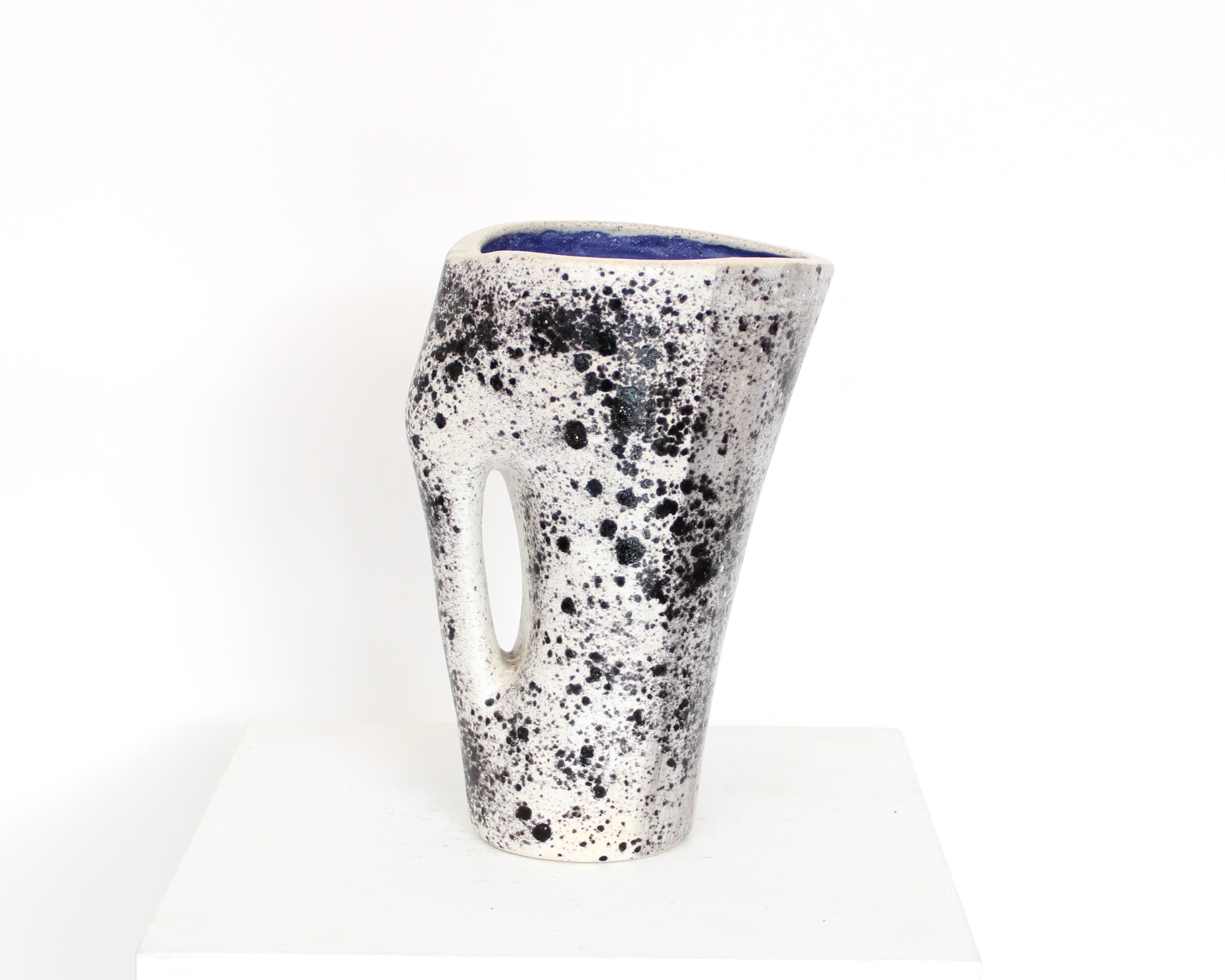 Mid-Century Modern Mado Jolain French Ceramic Pitcher or Vase France c1960 For Sale