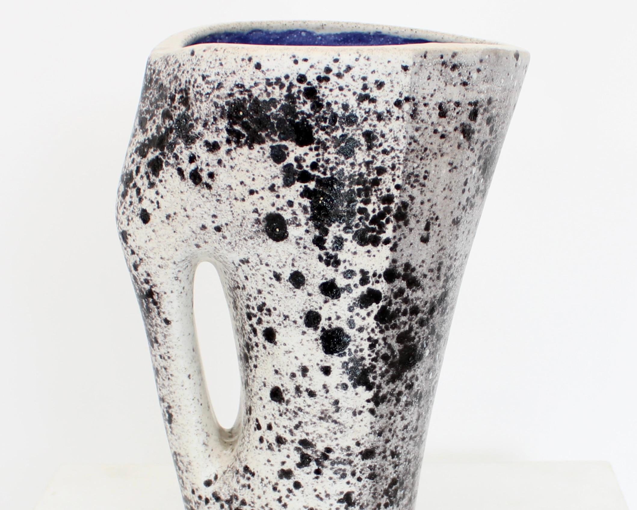 Mado Jolain French Ceramic Pitcher or Vase France c1960 In Good Condition For Sale In Chicago, IL