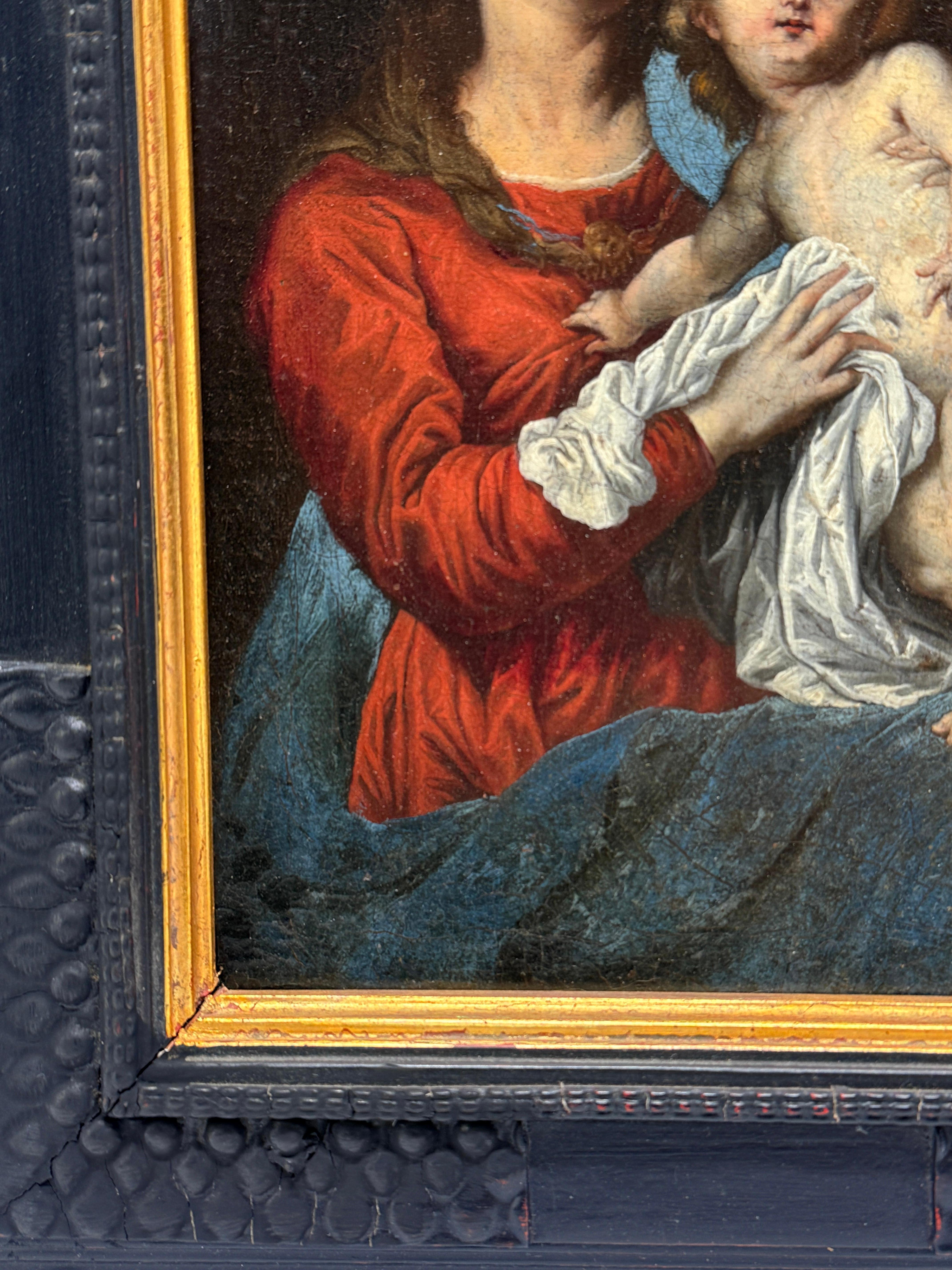 Madonna und Kind, Attr. an der Schule von Anthony van Dyck – 18. Jahrhundert oder früher im Angebot 3