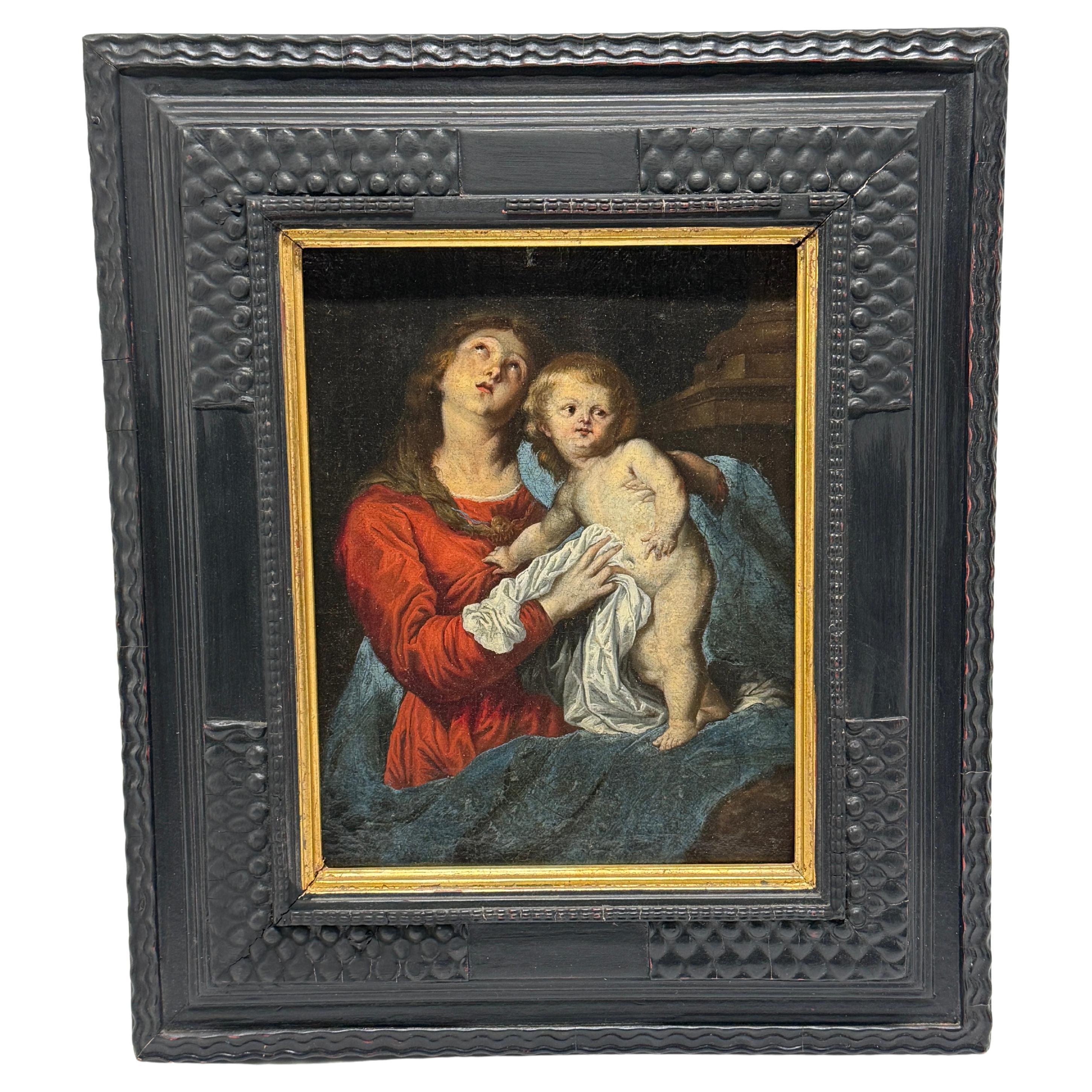 Madonna and Child, Attr. to the School of Anthony van Dyck - 18th C or Earlier