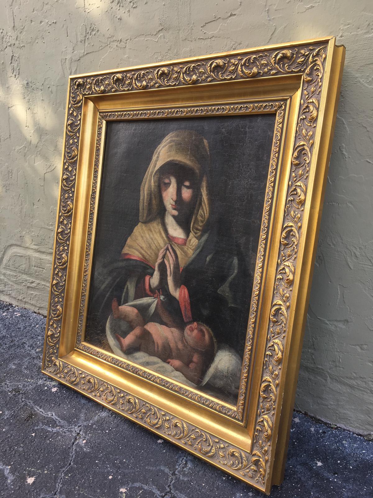 Madonna und Kind, klassisches Gemälde des 19. Jahrhunderts (Renaissance) im Angebot