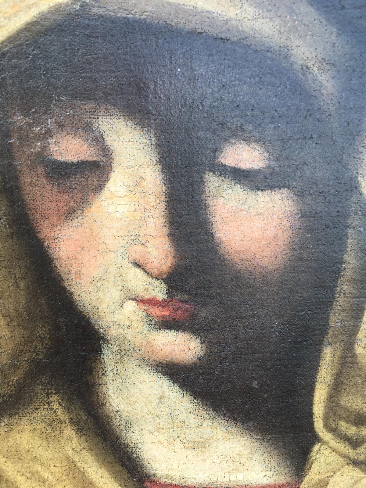 Madonna und Kind, klassisches Gemälde des 19. Jahrhunderts im Angebot 1