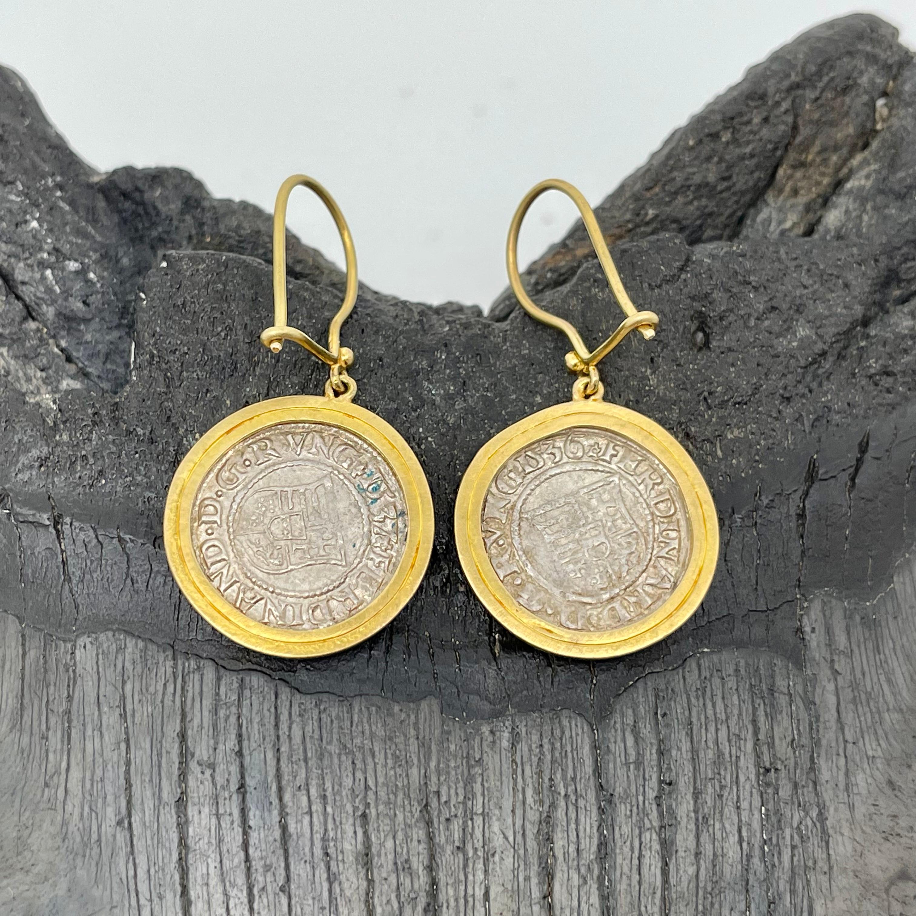 18k gold coin earrings