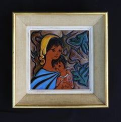 Madonna and Child Mid Century Ceramic Wall Art  C1950