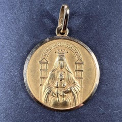Madonna and Child of Coromoto Venezuela 18k Yellow Gold Pendant Medal