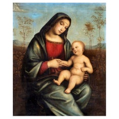 Antique Madonna and Child of the Rose Garden After Francesco Francia Francesco Raibolini
