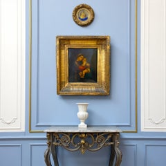Madonna and Child, oil on Metal in a Gilt Frame, After Raphael, 19th Century