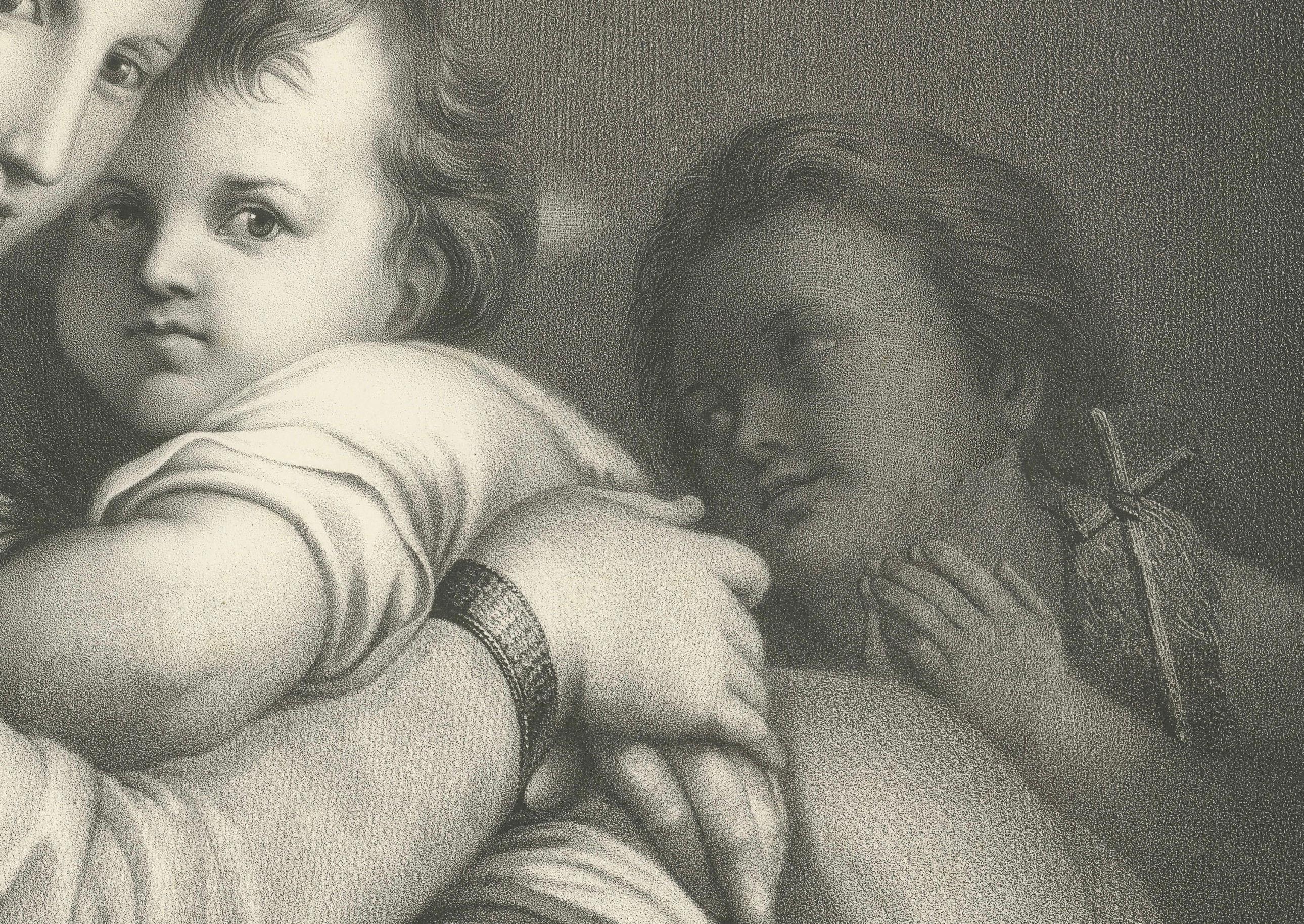 19th Century Madonna and Child Print after Raphael – La Vierge à la Chaise, circa 1850 For Sale