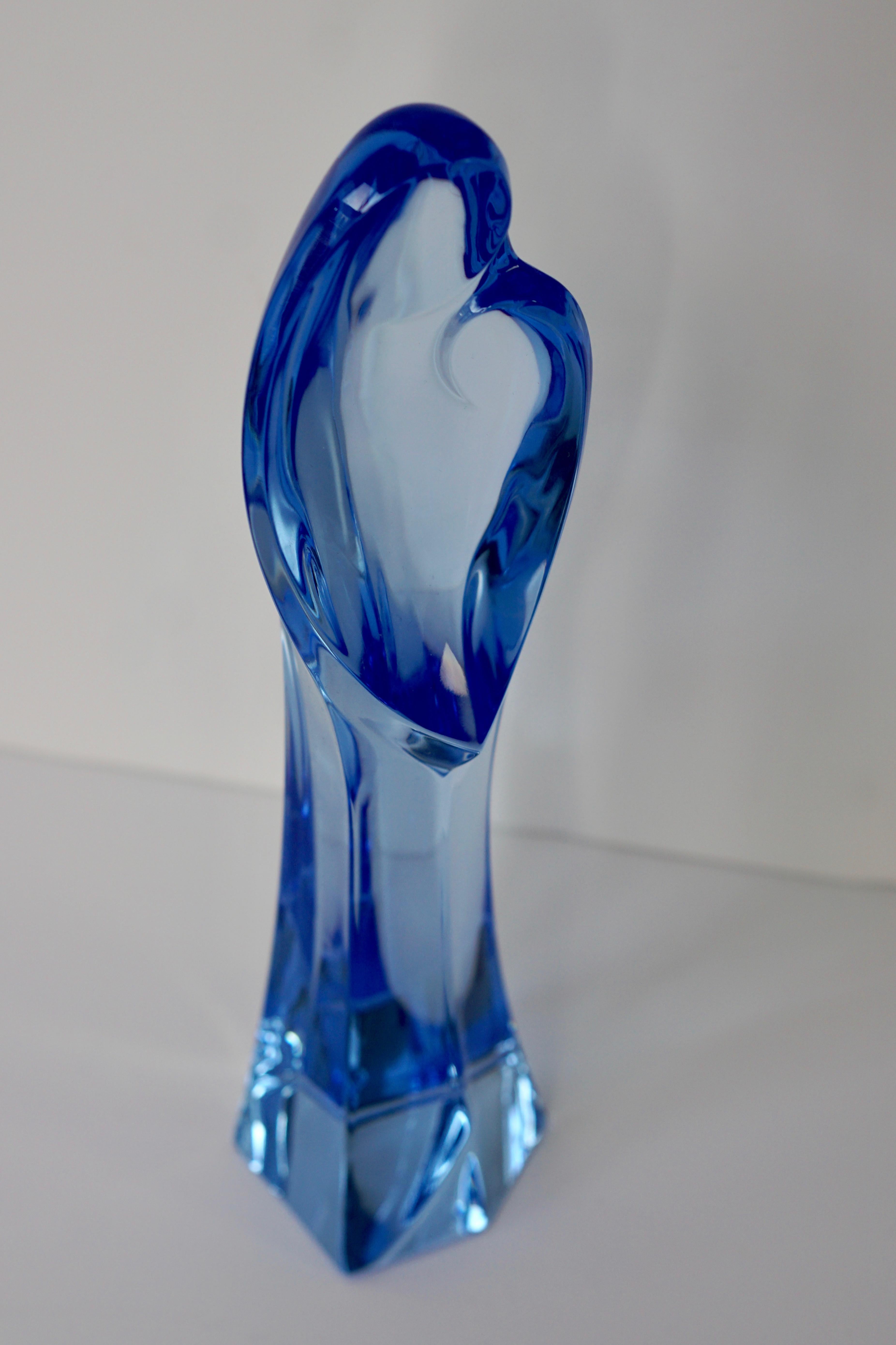 Madonna and Child Sapphire Blue Crystal Sculpture 4