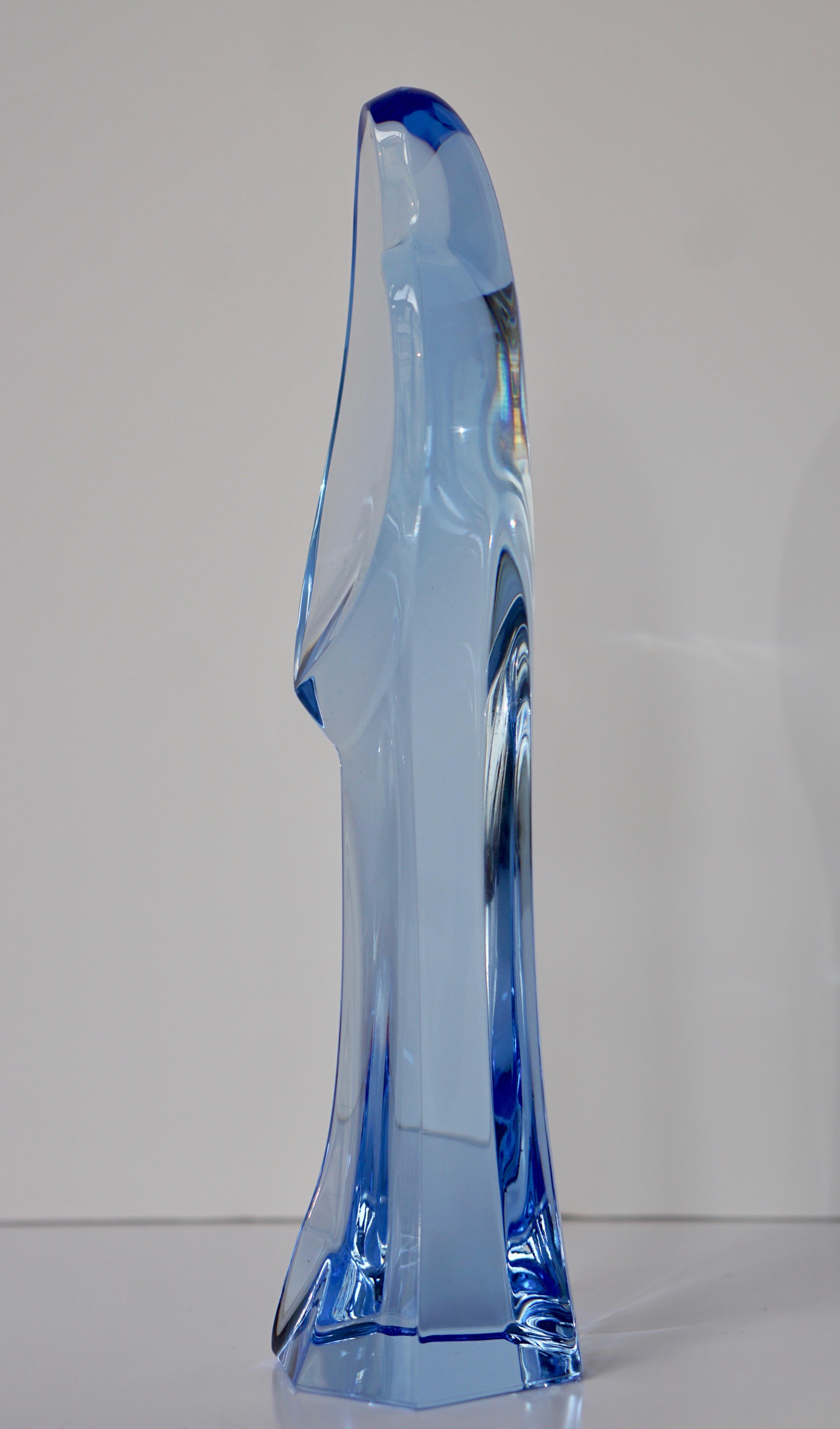 Madonna and Child Sapphire Blue Crystal Sculpture 9