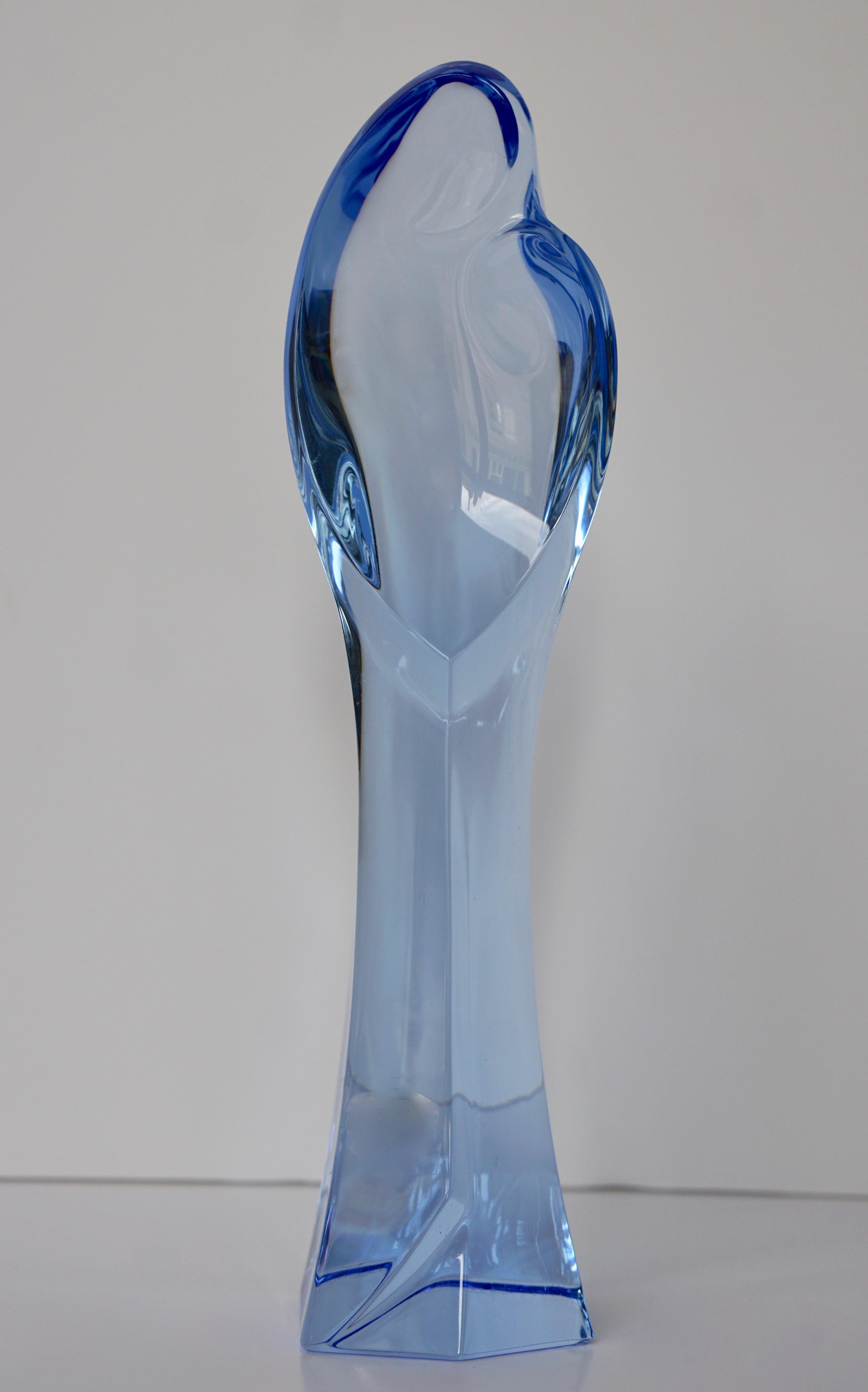 Madonna and Child Sapphire Blue Crystal Sculpture 11