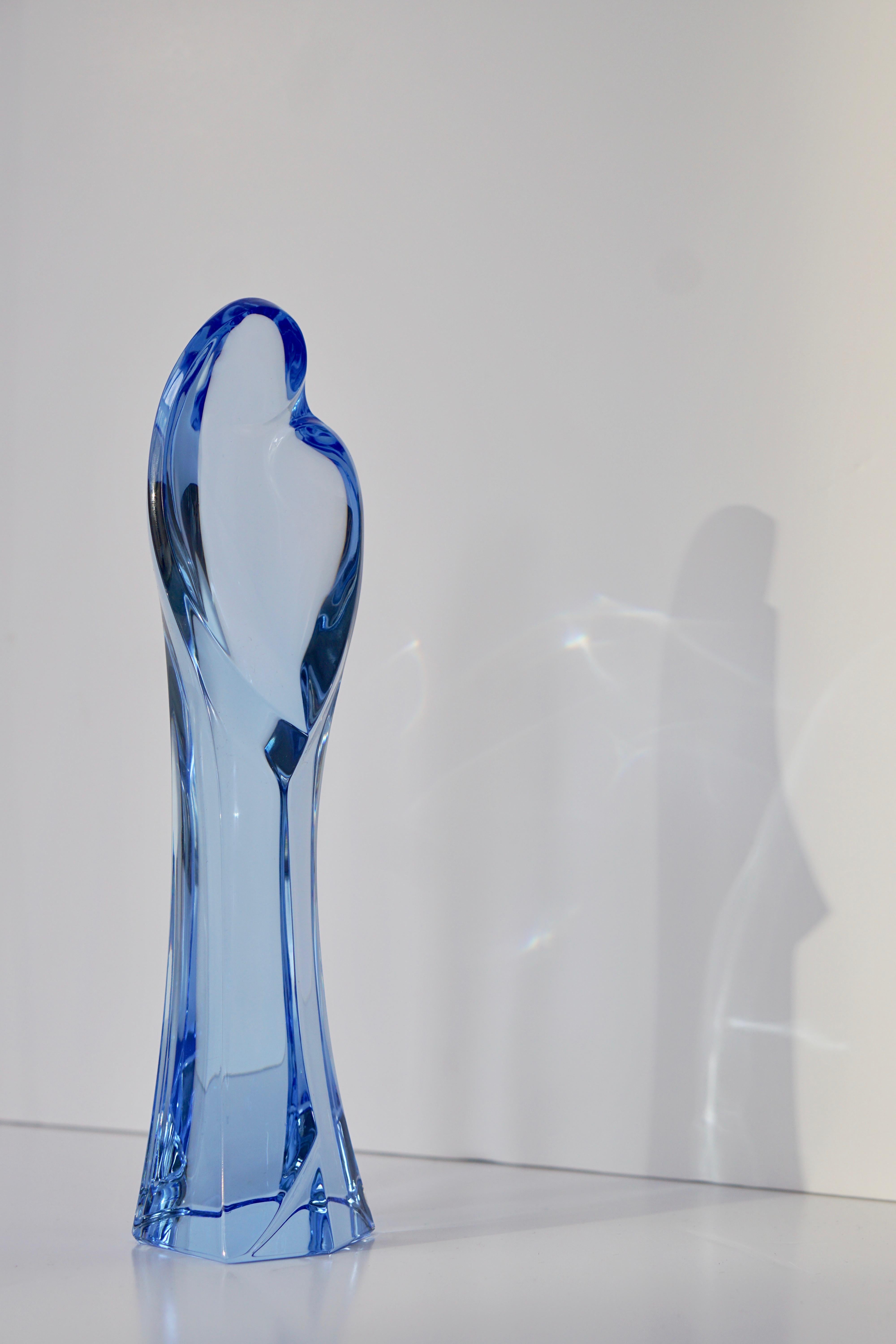 Madonna and Child Sapphire Blue Crystal Sculpture 1
