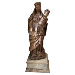 Statue de Madone et d'enfant, 17ème siècle 