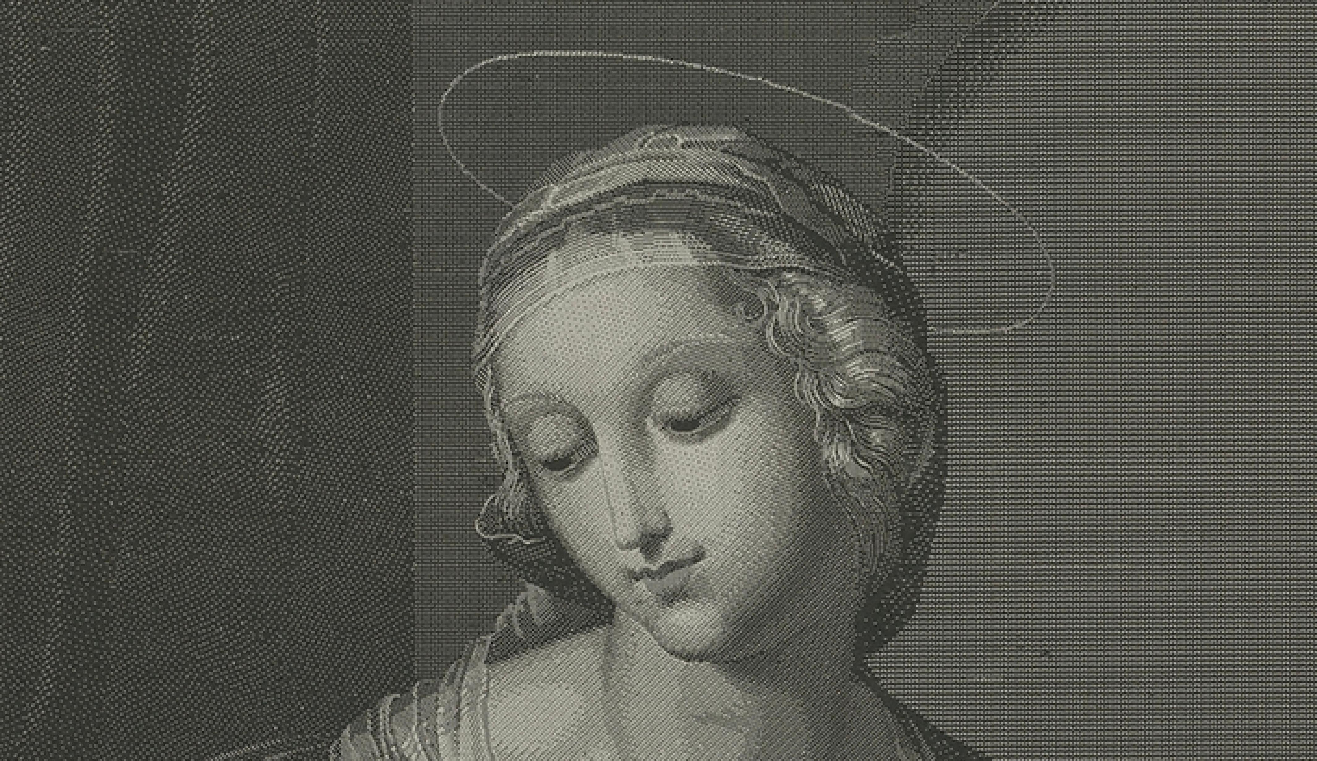 Madonna mit Child - Stippstich von Nargeot nach Raphael, 1878 (Französisch) im Angebot