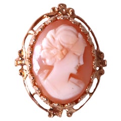 Madonna-Cameo – viktorianische mittelalterliche Anhänger-Brosche, 14 Karat, 12562*