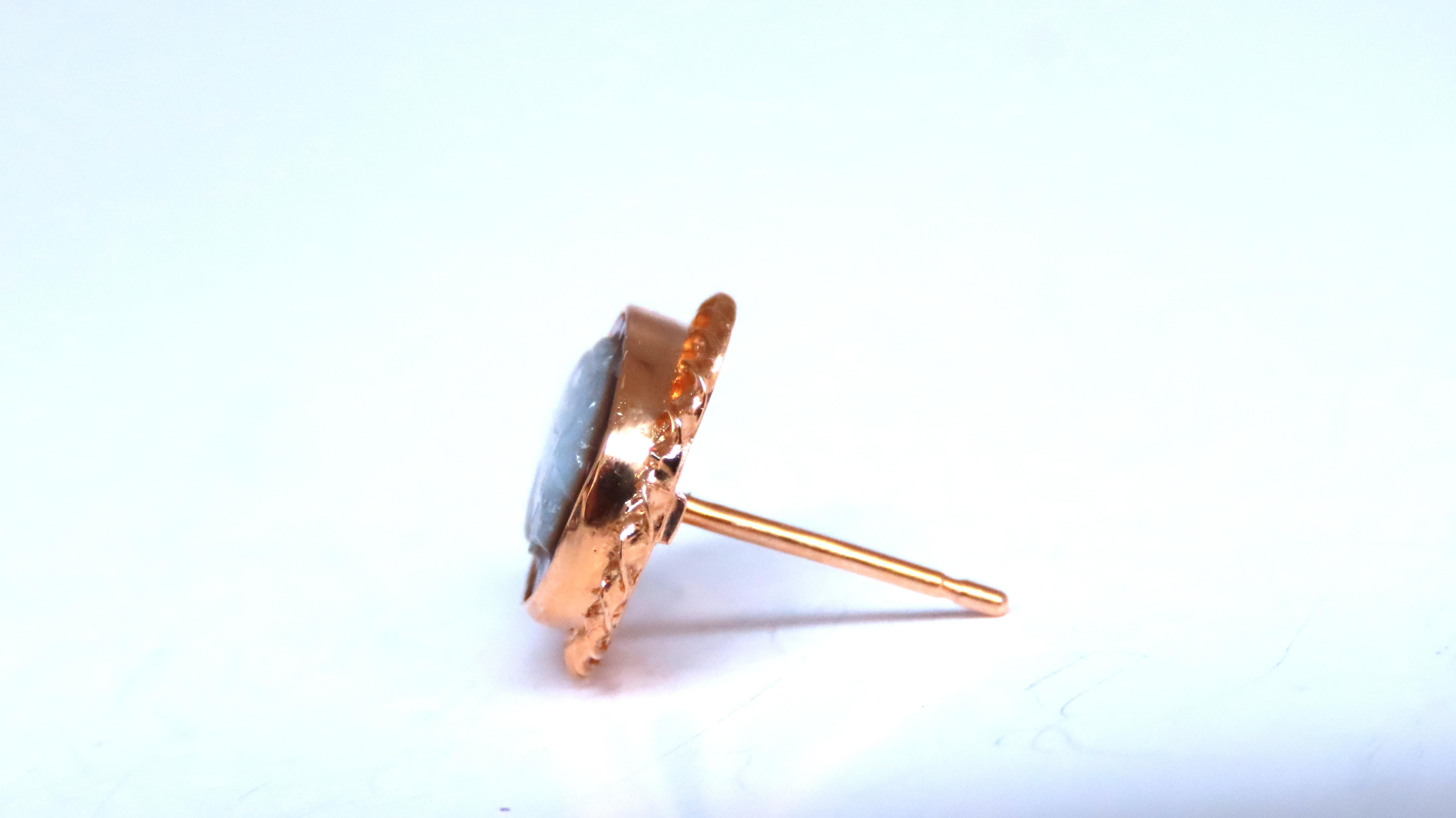 Women's Madonna Cameo Victorian Style Stud Earrings 14kt Gold 12619 For Sale