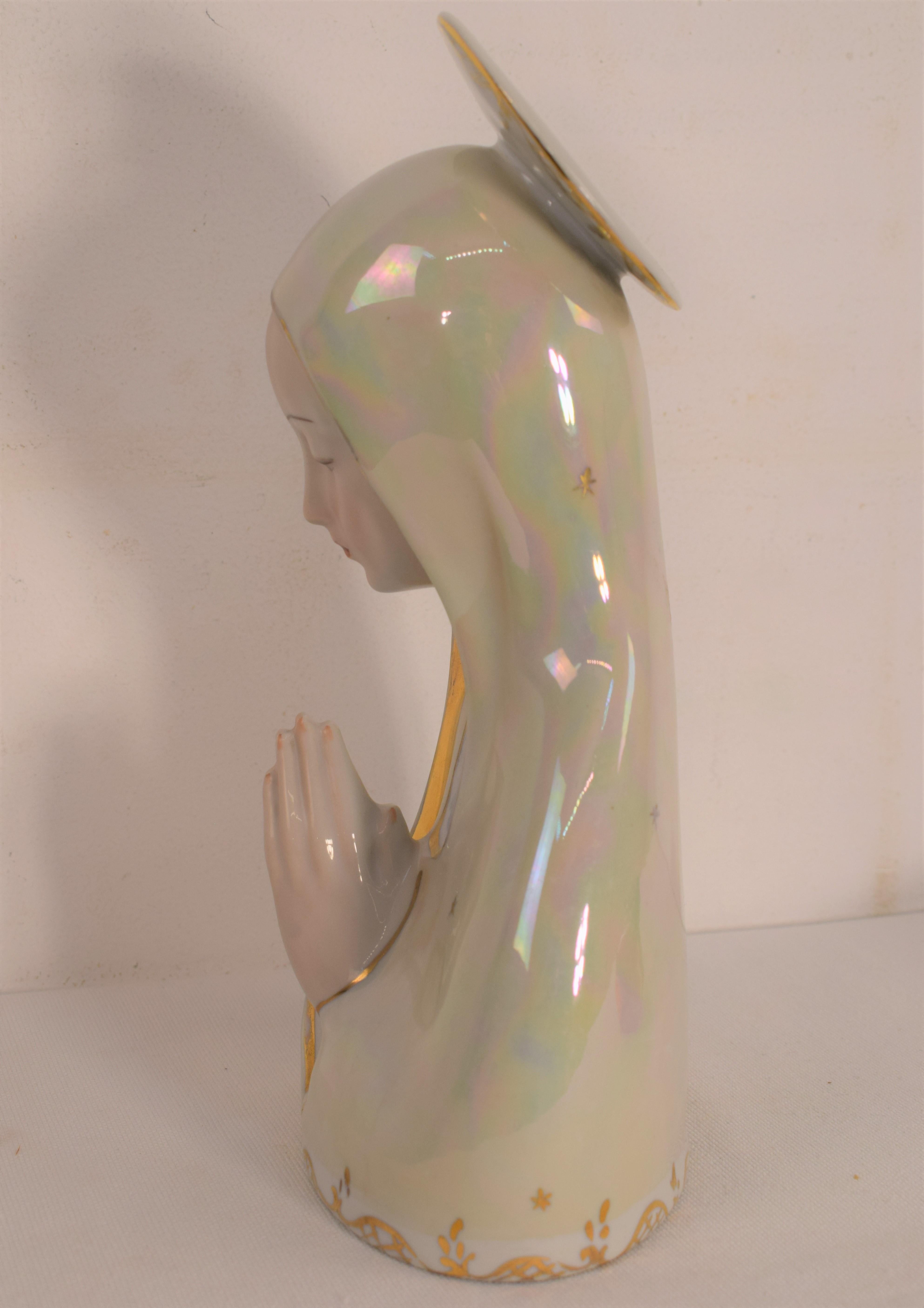 Mid-Century Modern Madonna Ceramic Sculpture, 1940s For Sale