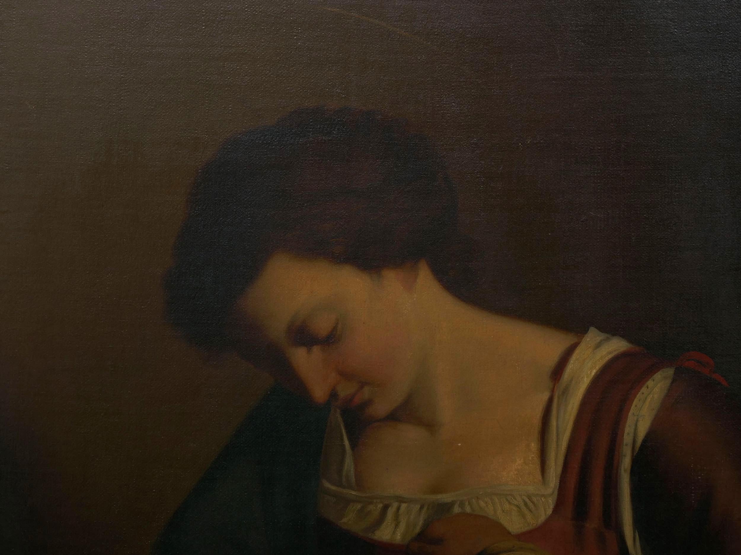 “Madonna & Child” 19th Century Copyist Oil Painting after Orazio Gentileschi 6