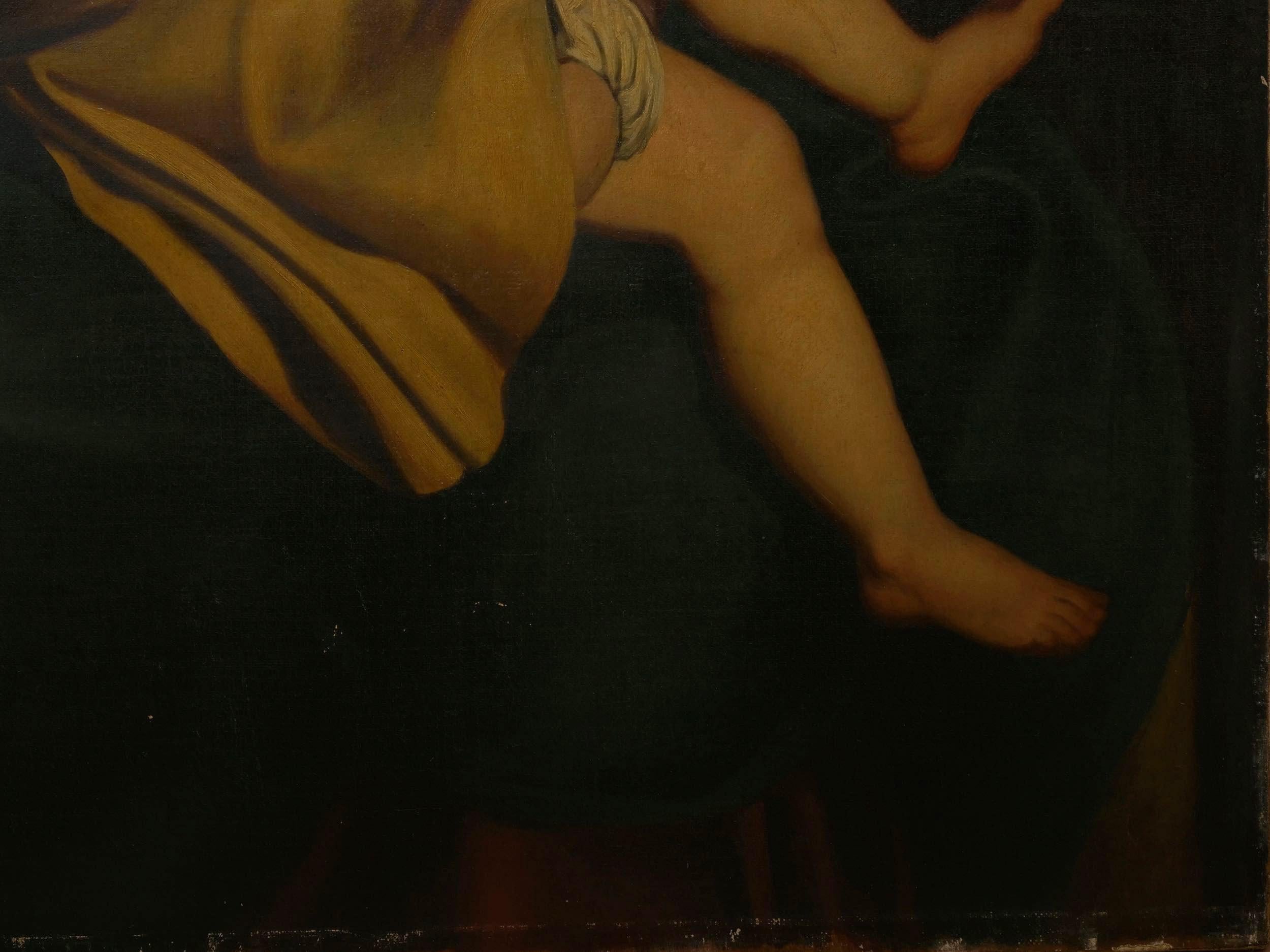 “Madonna & Child” 19th Century Copyist Oil Painting after Orazio Gentileschi 8