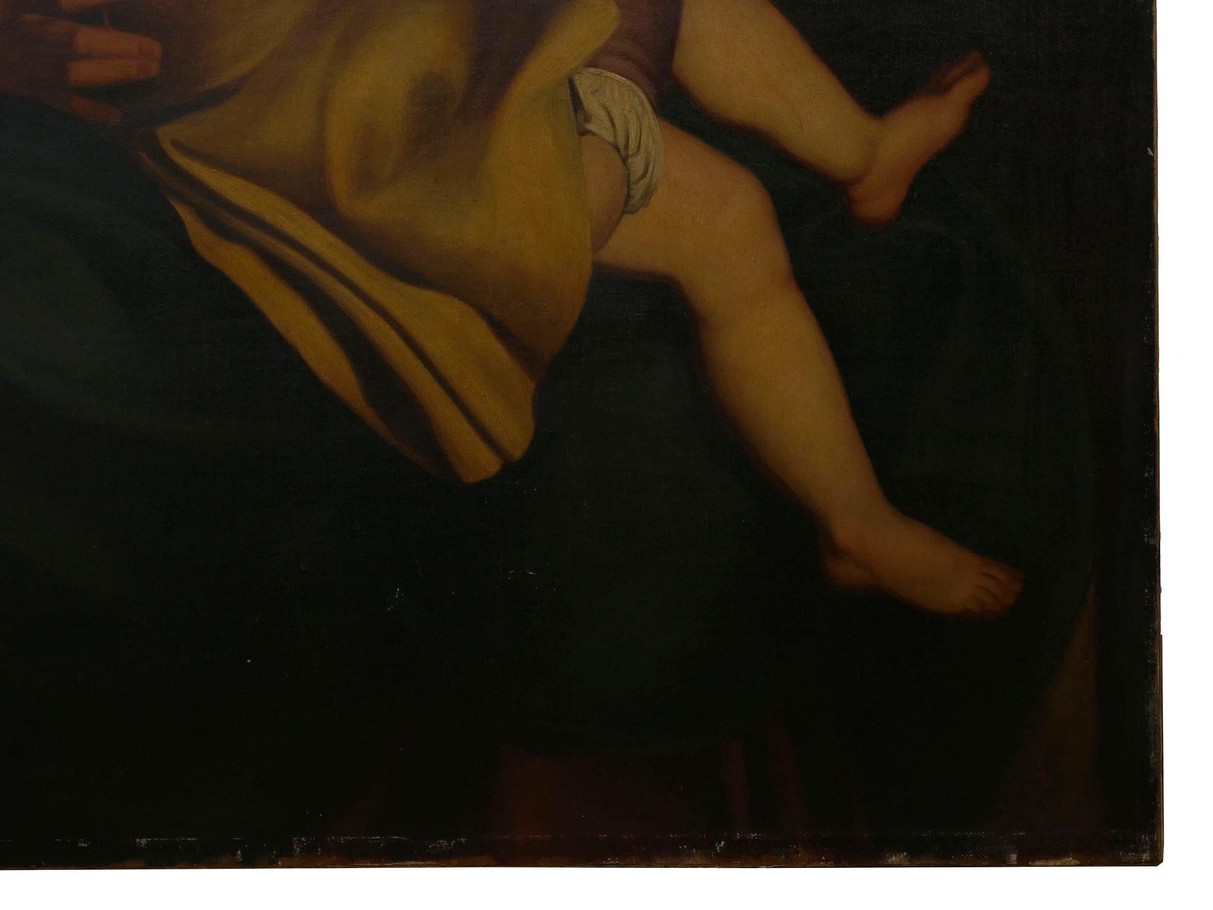 “Madonna & Child” 19th Century Copyist Oil Painting after Orazio Gentileschi 3