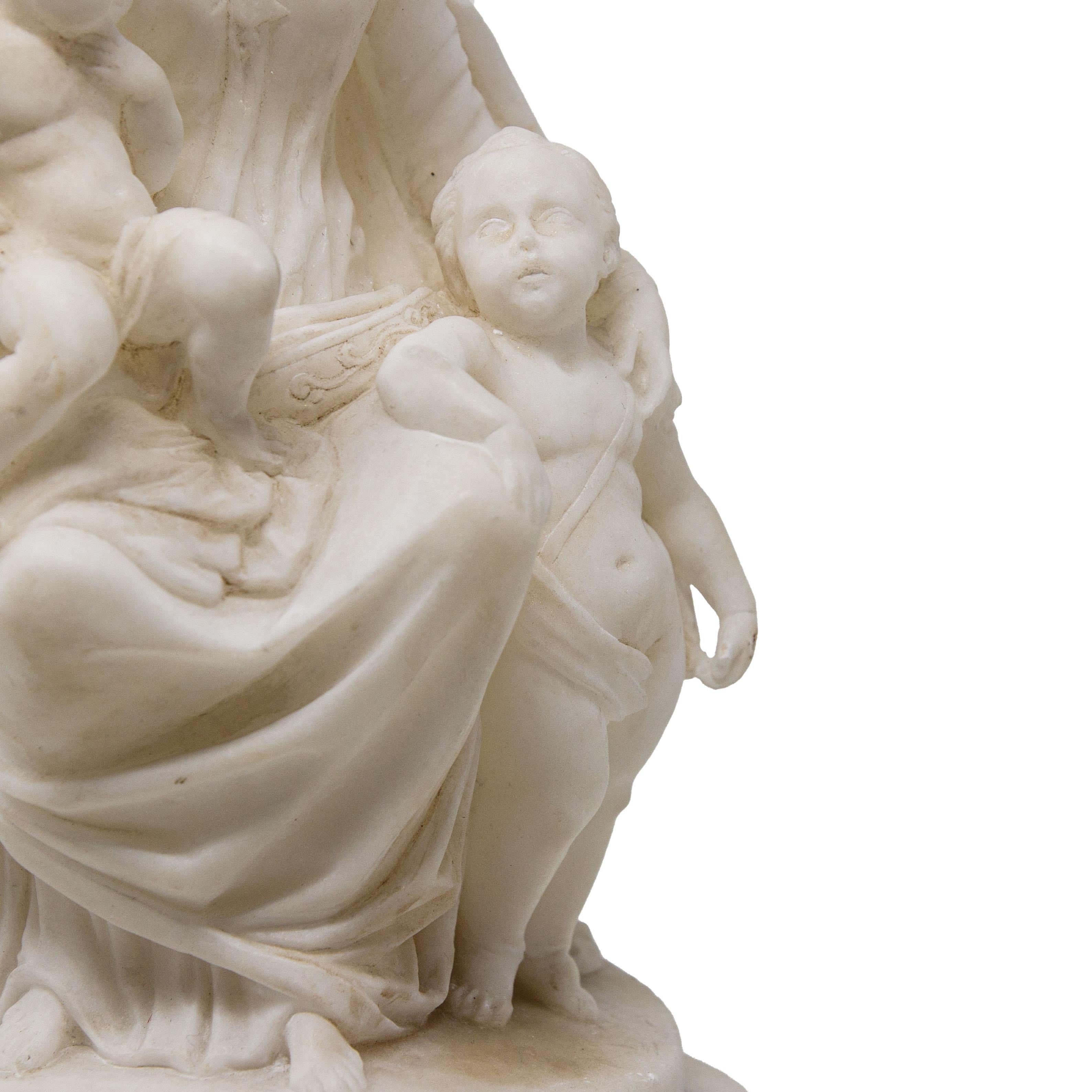Madonna and Child and St. John, Alabaster, 19th century For Sale 2