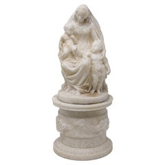 Vierge à l'enfant et saint Jean, Albâtre, XIXe siècle