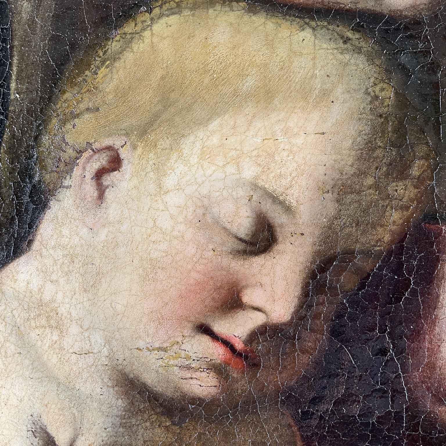Virgen con el Niño Pintura italiana Finales del siglo XVII Italian en venta