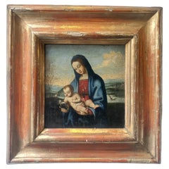 Antique Madonna and Child in double landscape