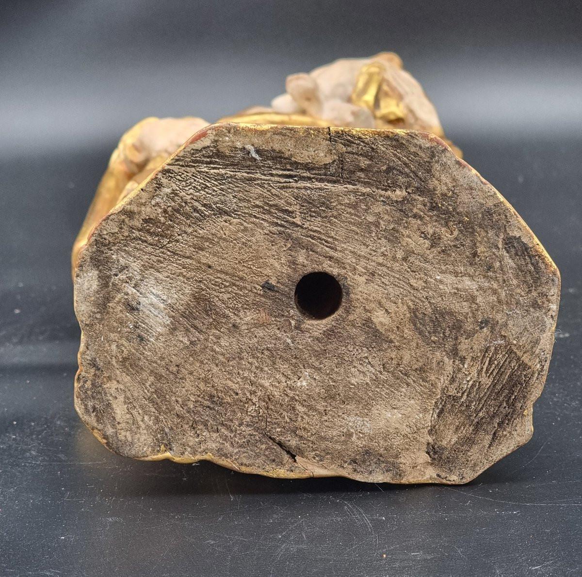 Virgen con el Niño en madera dorada y policromada, finales del siglo XIX - principios del XX en Bueno estado para la venta en Vicenza, IT