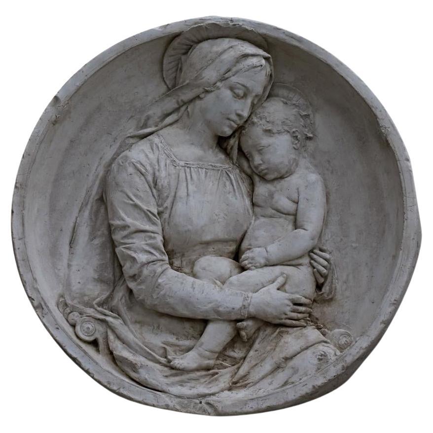 Madonna con Bambino Round Low Relief For Sale