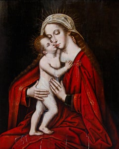 Vierge à l'Enfant, École de Bruges (XVIe siècle), huile sur bois