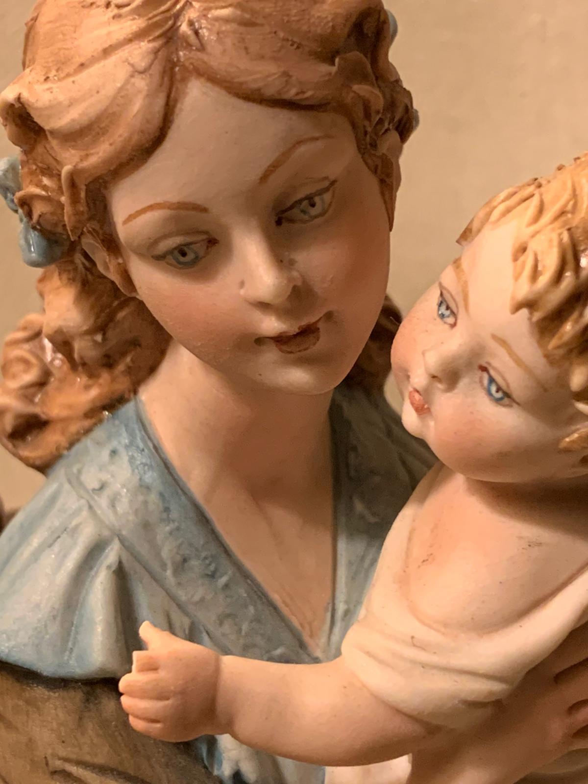 Baroque Madonna Con Bambino, Statuetta Di Bruno Merli in Porcellana Capodimonte For Sale