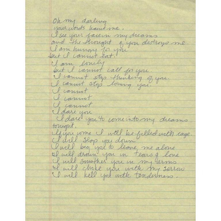 Madonna Original Handwritten Song Lyrics on Paper For Sale at 1stDibs