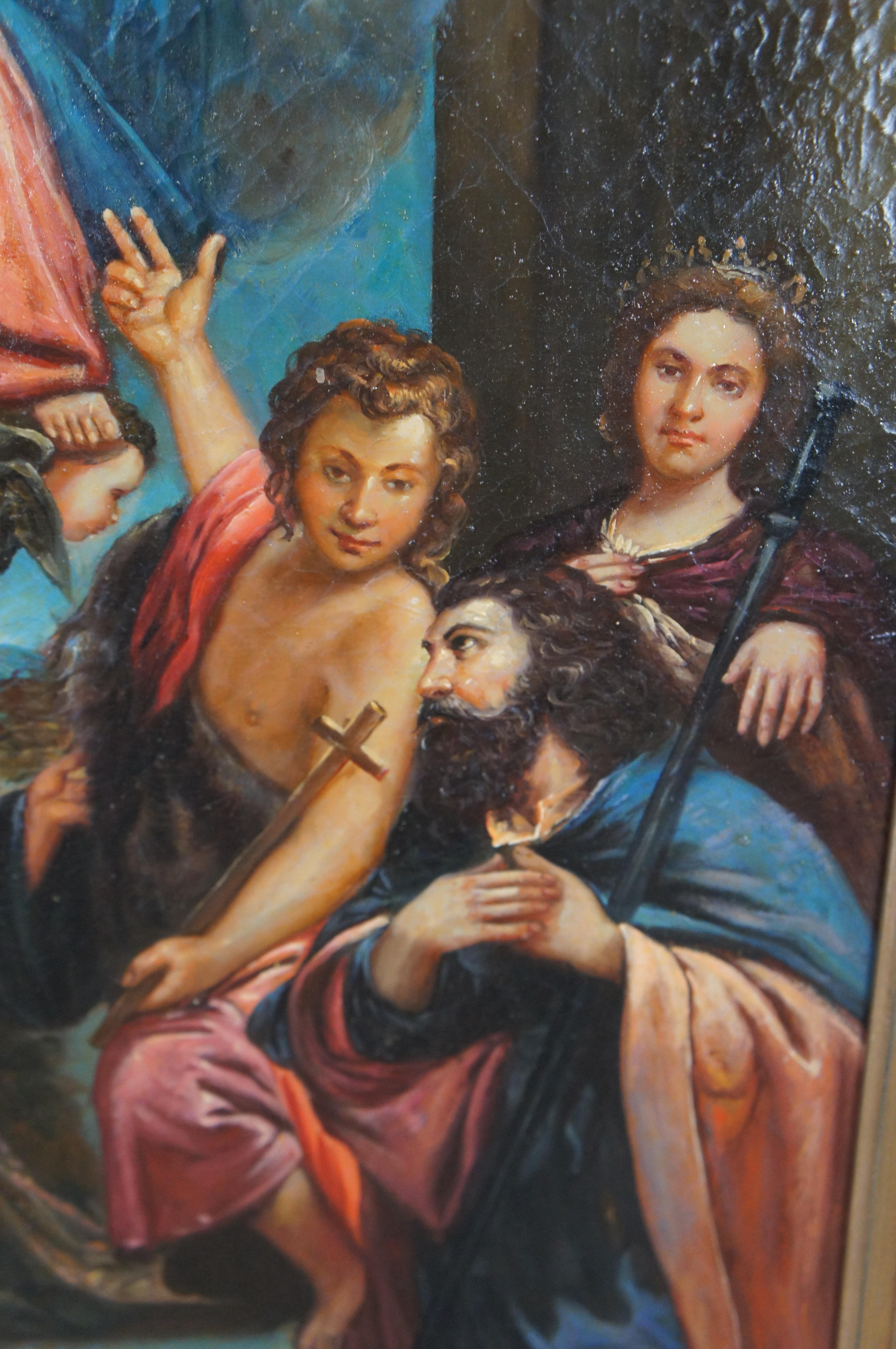 Madonna in Glory with Saints Contemporary School After Annibale Carracci Framed 1