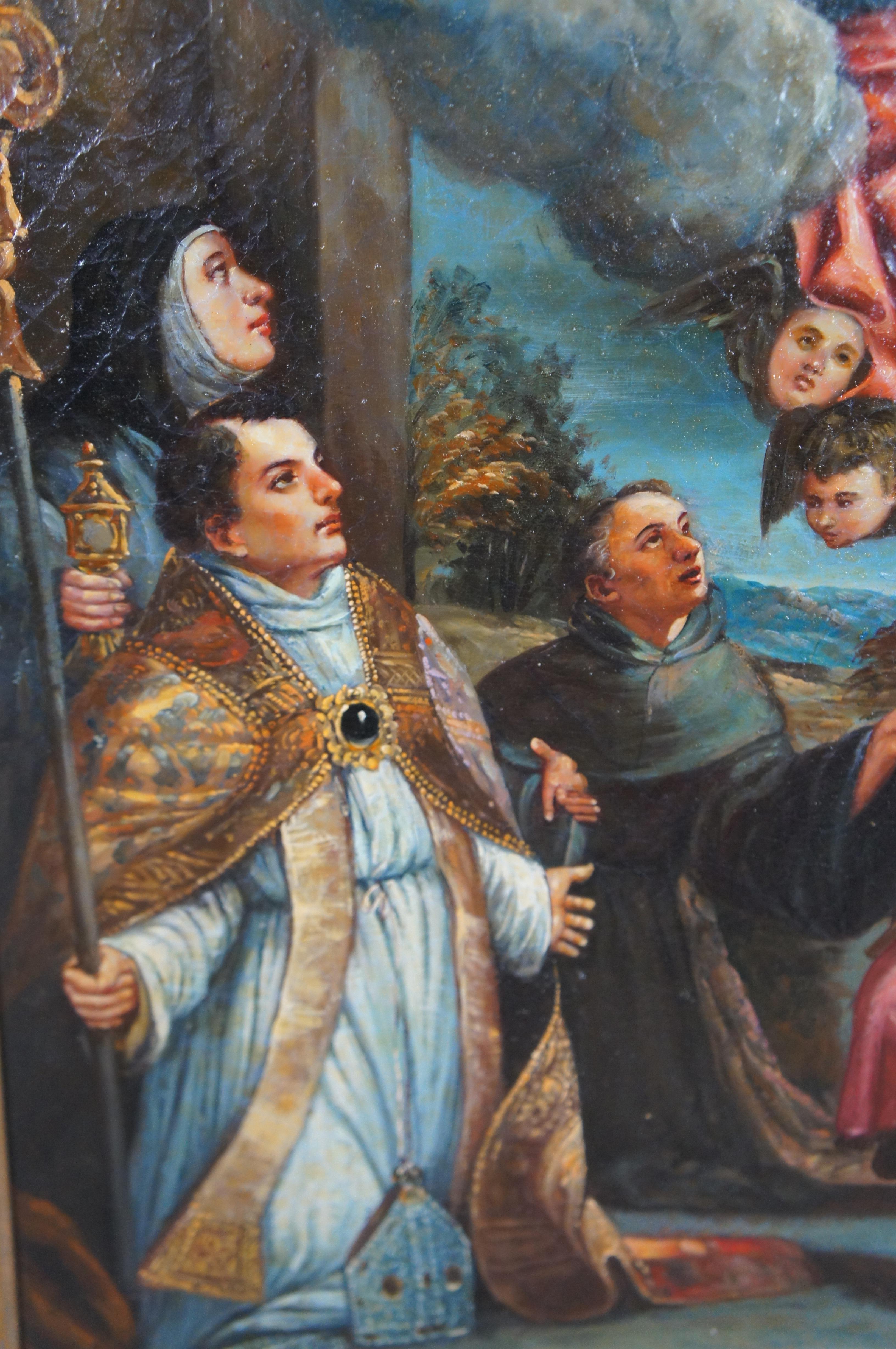 Madonna in Glory with Saints Contemporary School After Annibale Carracci Framed 2