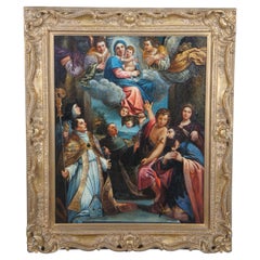 Madonna in Glory with Saints Contemporary School After Annibale Carracci Framed