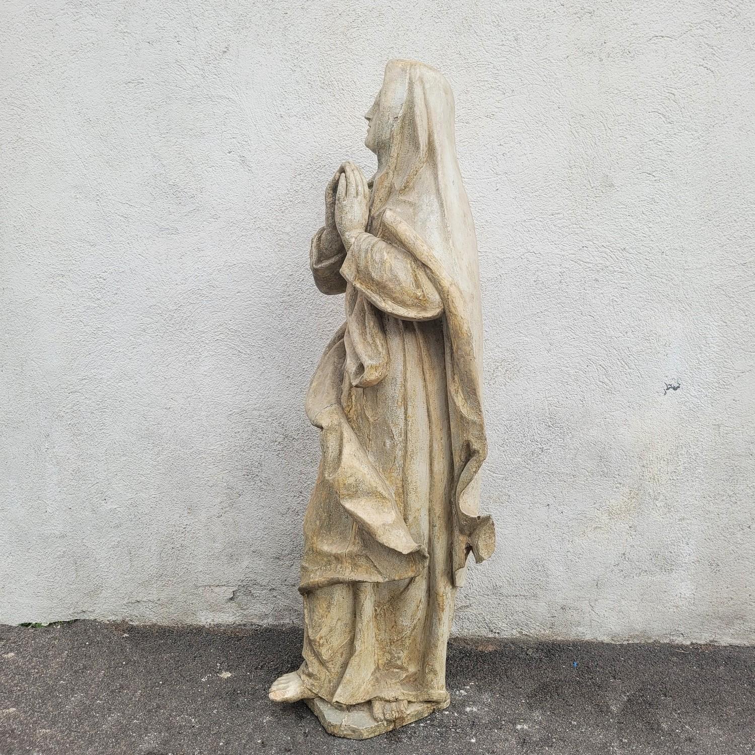 Madonna in Wood laccato H160cm, periodo XVII secolo in vendita 5