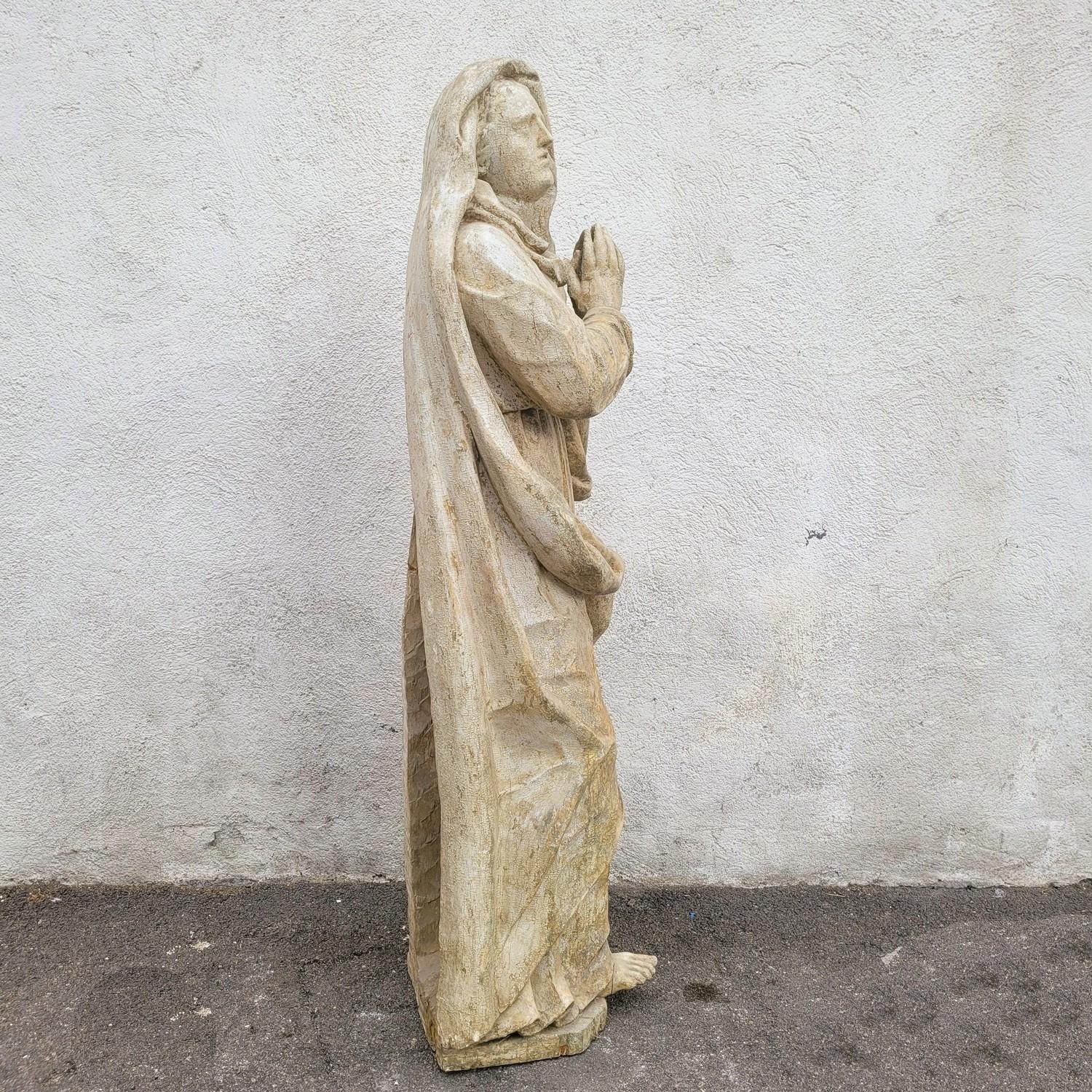 Madonna in Wood laccato H160cm, periodo XVII secolo in vendita 11