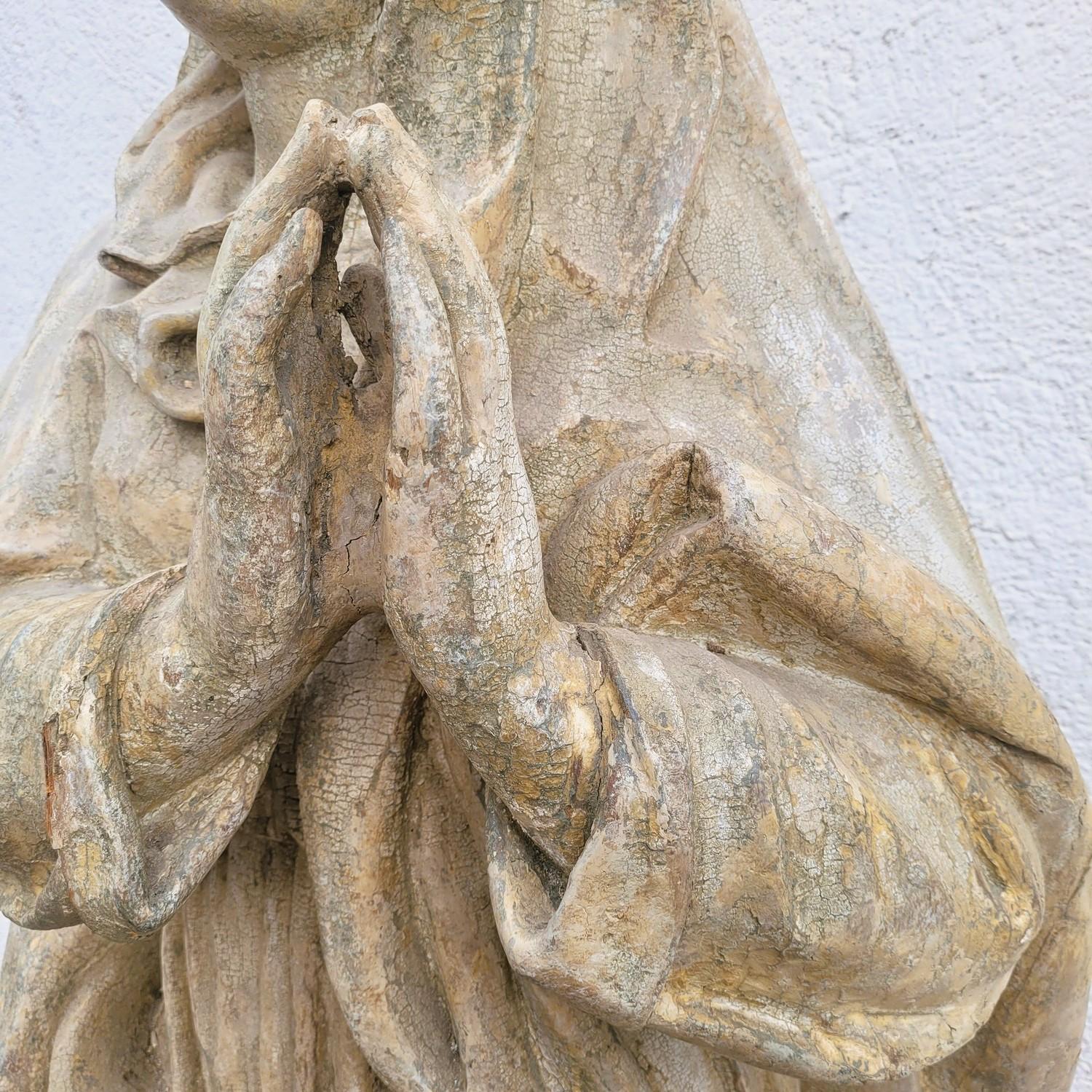 Luigi XIV Madonna in Wood laccato H160cm, periodo XVII secolo in vendita