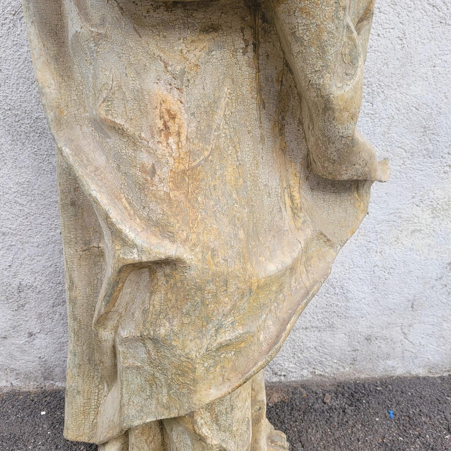 Legno Madonna in Wood laccato H160cm, periodo XVII secolo in vendita