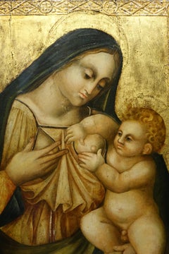 Madonna Lactans , Gold Background , Quattrocento Attributed to Sano di Pietro