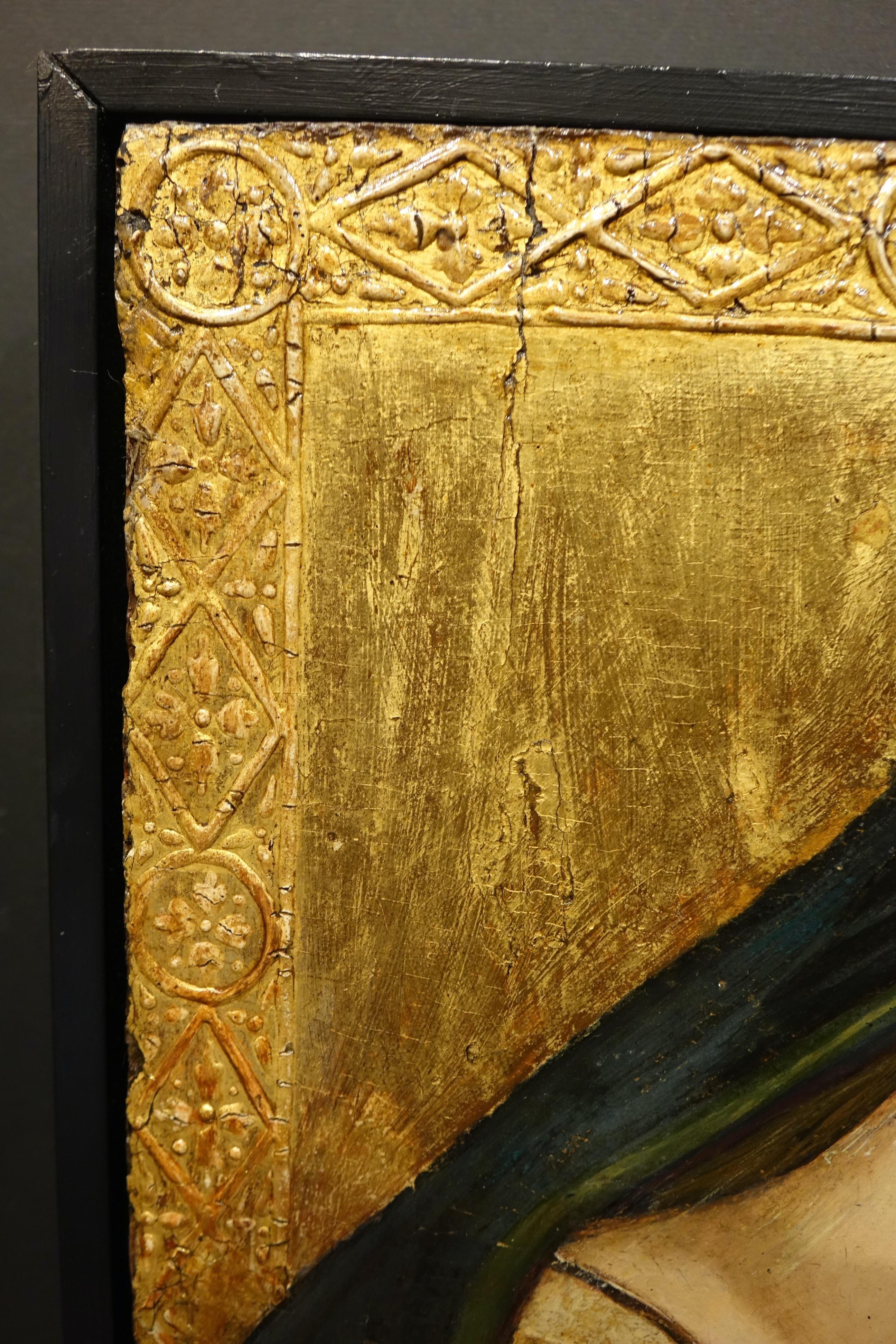 Madonna Lactans , Sfondo d'oro , Quattrocento Attribuito a Sano di Pietro In condizioni buone in vendita a PARIS, FR